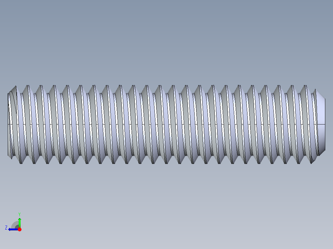 UNC 平头紧定螺钉-UNC SET SCREW 0.375 x1.500.STEP右视图