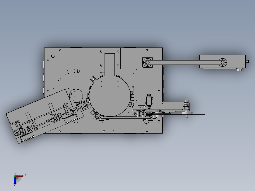 编带机电感编带测试NG分选一体机3D模型俯视图