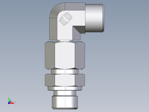 卡套式工业通用硬管接头EO_Assembled_adjustable_standpipe_elbow_EVW10SROMD71前视缩略图