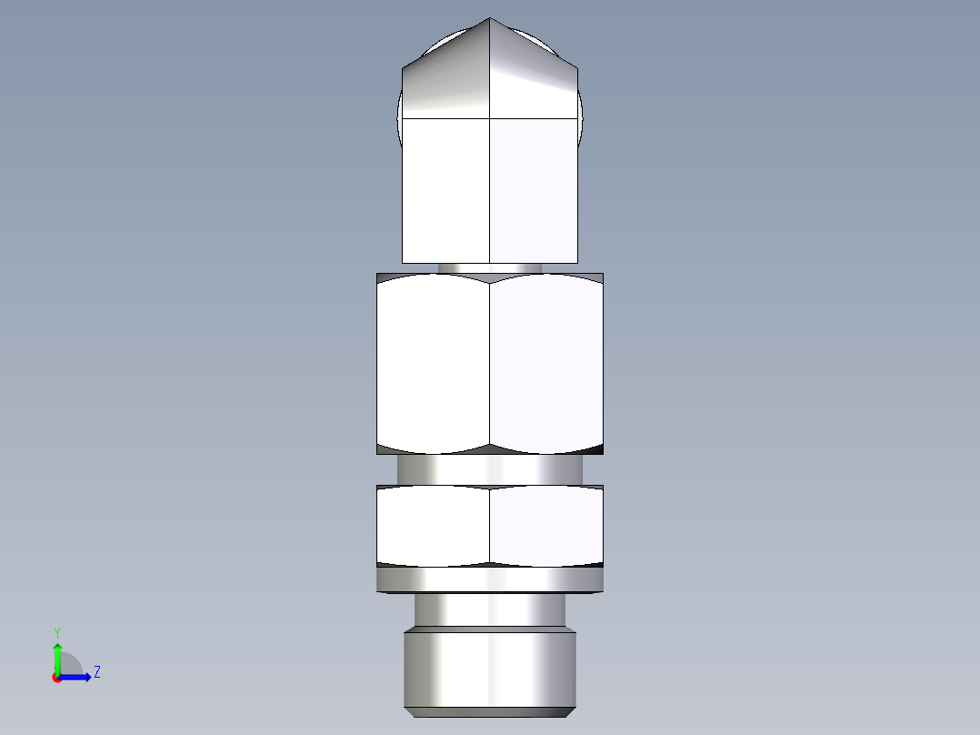 卡套式工业通用硬管接头EO_Assembled_adjustable_standpipe_elbow_EVW10SROMD71左视图