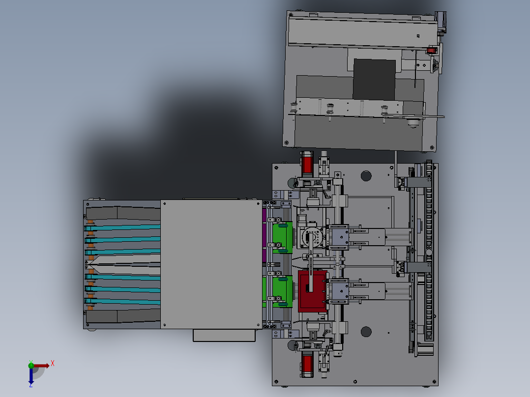 软包装理袋困扎设备俯视图