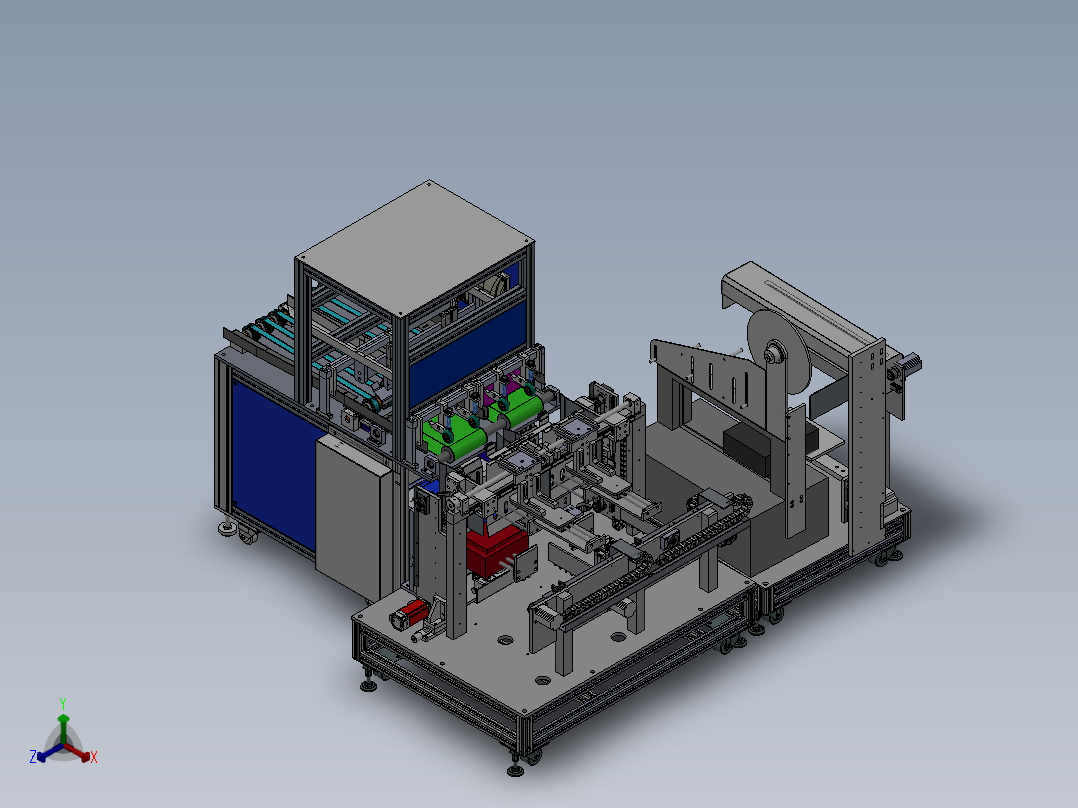 软包装理袋困扎设备正等轴测图