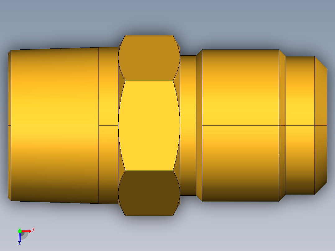 扩口式工业通用硬管接头Male Connector 48F-12-12俯视图