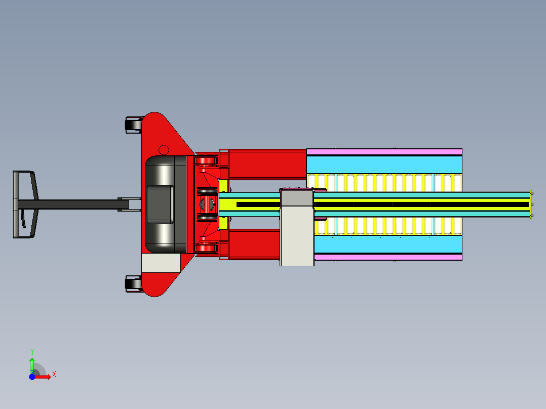 手动提升机叉车前视图