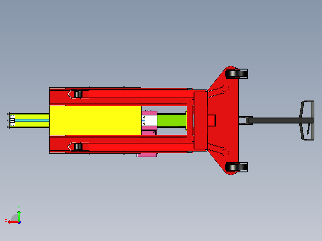 手动提升机叉车后视图