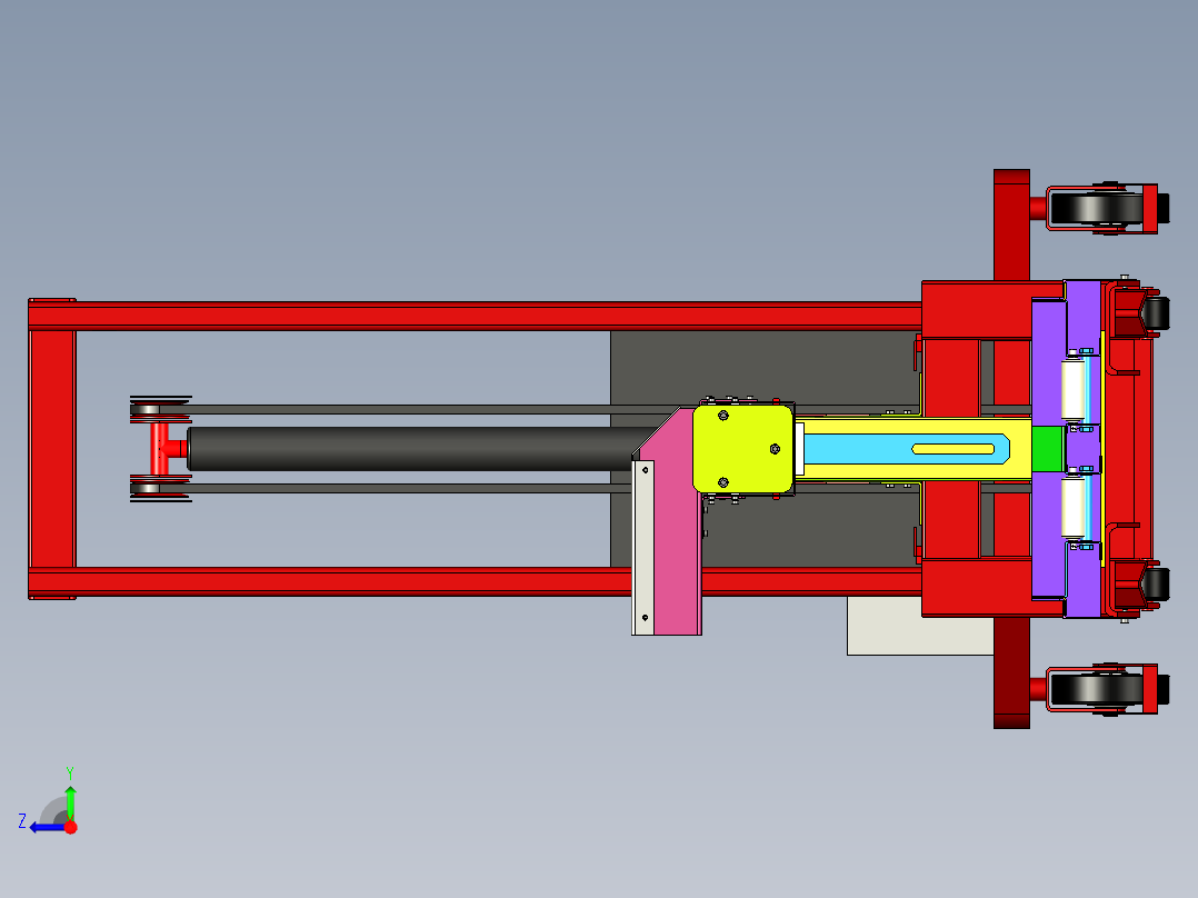 手动提升机叉车右视图