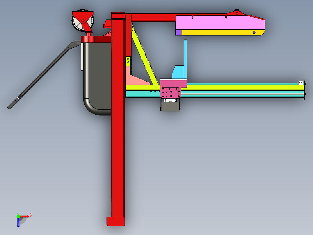 手动提升机叉车俯视图