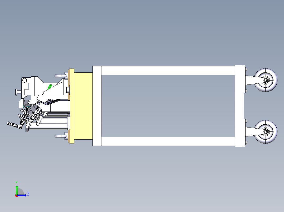 汽车钣金件的固定定位夹具左视图