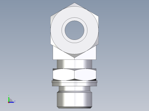 卡套式工业通用硬管接头EO_Adjustable_locknut_branch_tee_TEE16ZSMCF左视缩略图