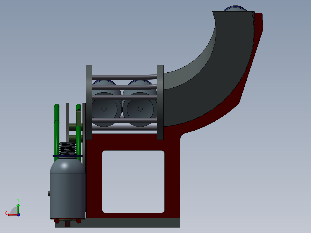 饮料瓶传送装置后视图