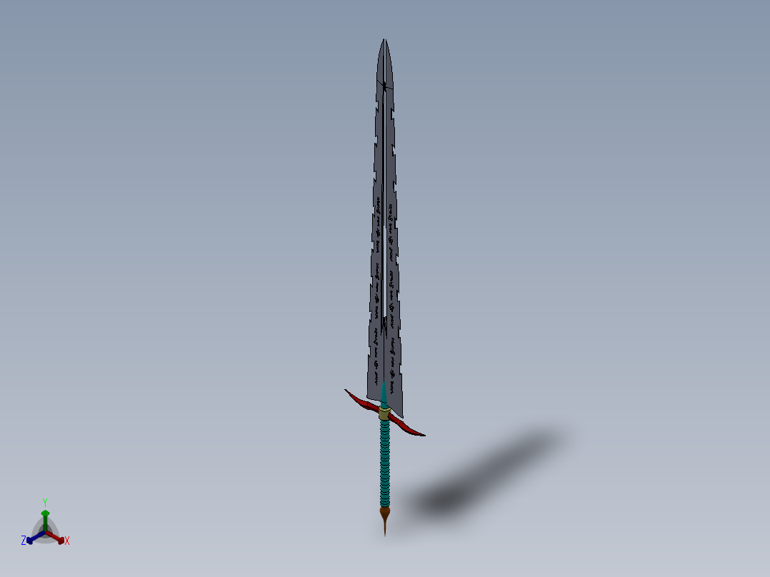 剑、宝剑(40)正等轴测图