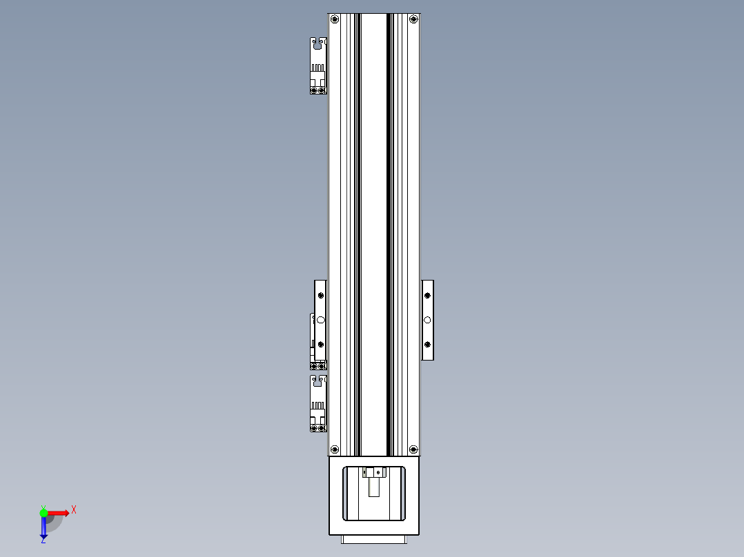 TPA-KNR-86E-1610C-L250A1-M-BJ60-N3线性模块铝制底座俯视图
