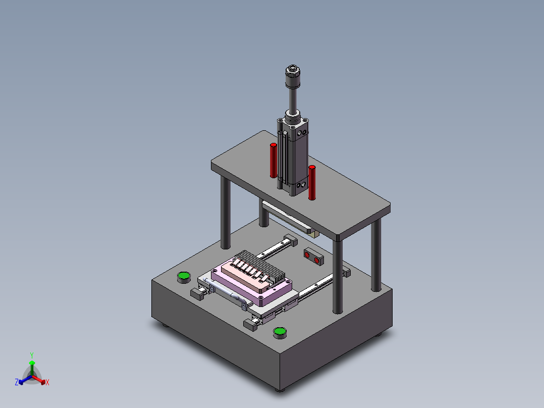 半自动散热片组装设备sw17可编辑正等轴测图