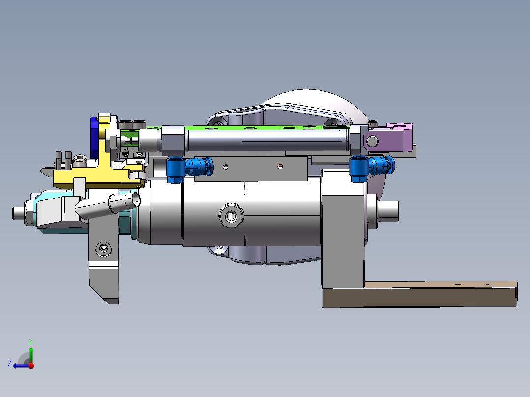 门板自动钻孔拉钉机构（sw19可编辑+工程图）右视图