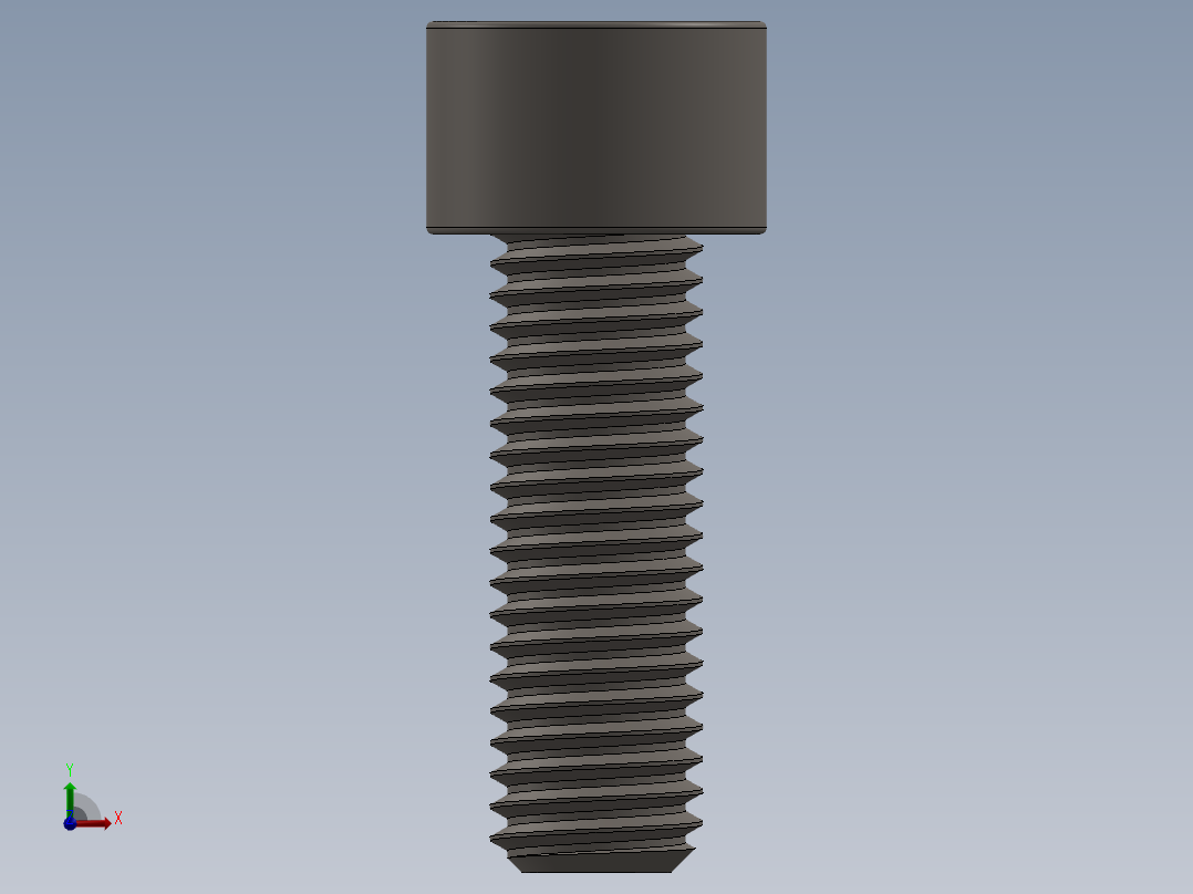 Screw_DIN_912_M10x30F_A2.SLDPRT公制内六角螺钉前视图