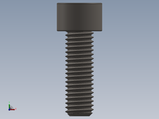 Screw_DIN_912_M10x30F_A2.SLDPRT公制内六角螺钉前视缩略图