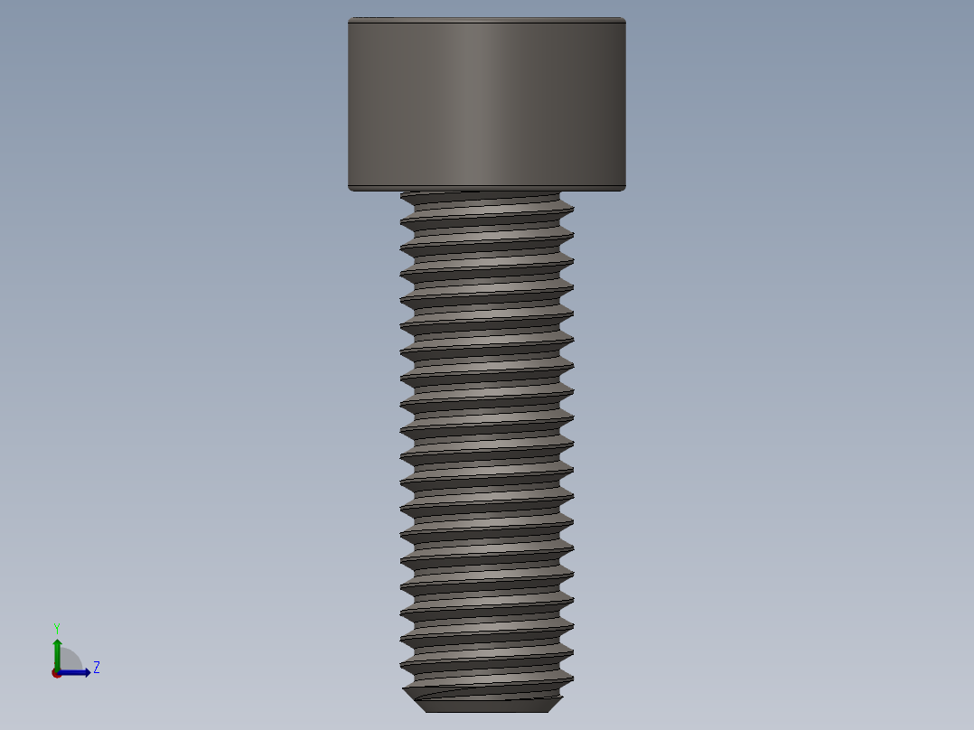 Screw_DIN_912_M10x30F_A2.SLDPRT公制内六角螺钉左视图