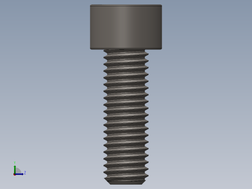 Screw_DIN_912_M10x30F_A2.SLDPRT公制内六角螺钉左视缩略图