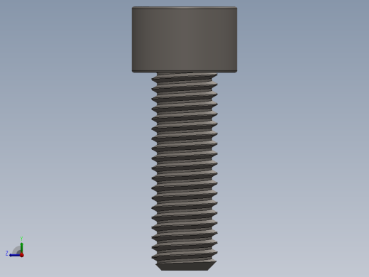 Screw_DIN_912_M10x30F_A2.SLDPRT公制内六角螺钉右视缩略图
