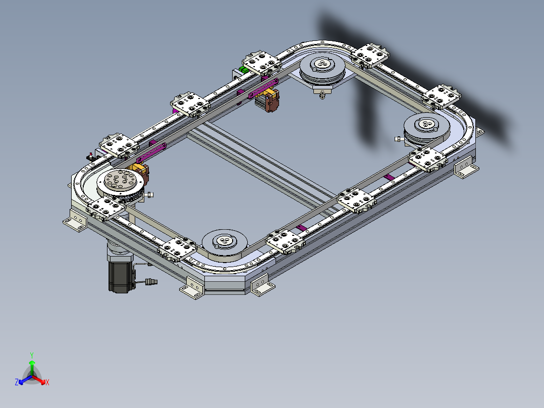 矩形环形导轨循环输送线 自动化流水生产传送线