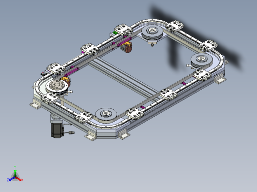 矩形环形导轨循环输送线 自动化流水生产传送线