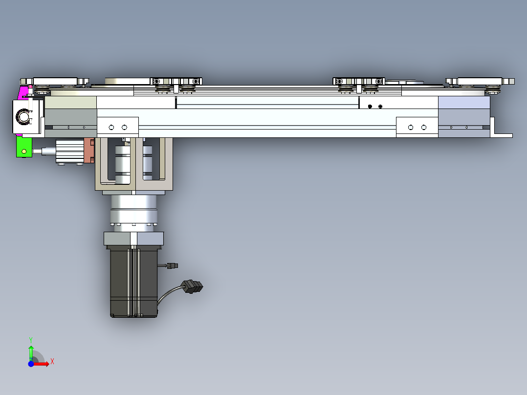 矩形环形导轨循环输送线 自动化流水生产传送线前视图