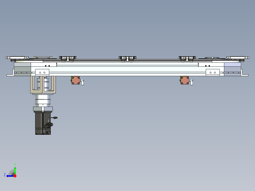 矩形环形导轨循环输送线 自动化流水生产传送线右视图