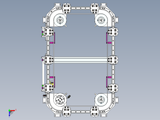 矩形环形导轨循环输送线 自动化流水生产传送线俯视缩略图