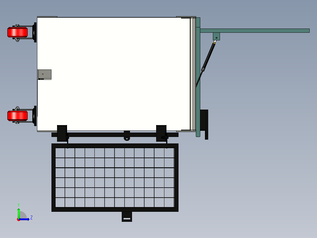 B2004057-移动工作台手推车左视图
