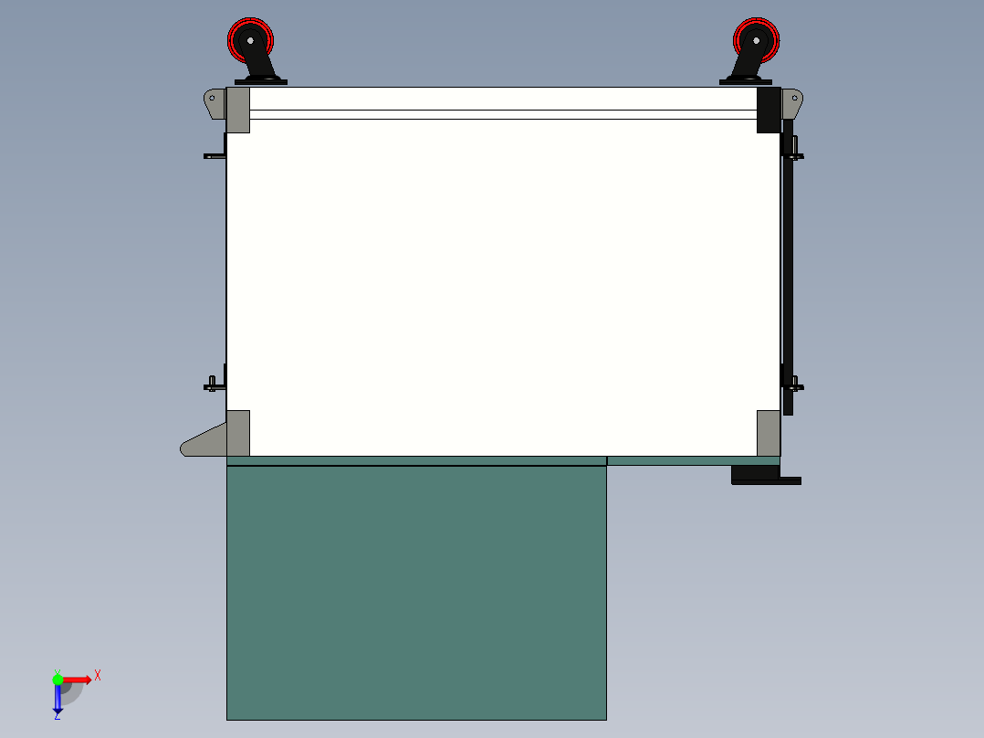 B2004057-移动工作台手推车俯视图