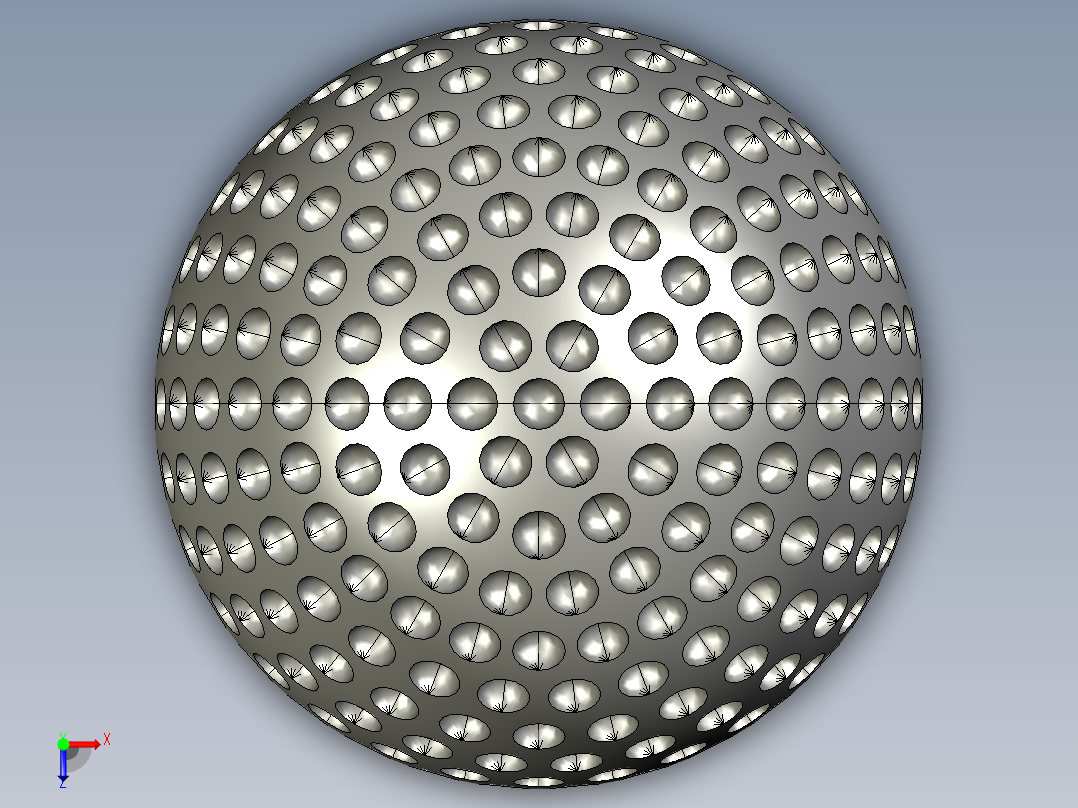 高尔夫球、高尔夫球小车、高尔夫球装备Golf ball -13 SW IGS STP.zip俯视图