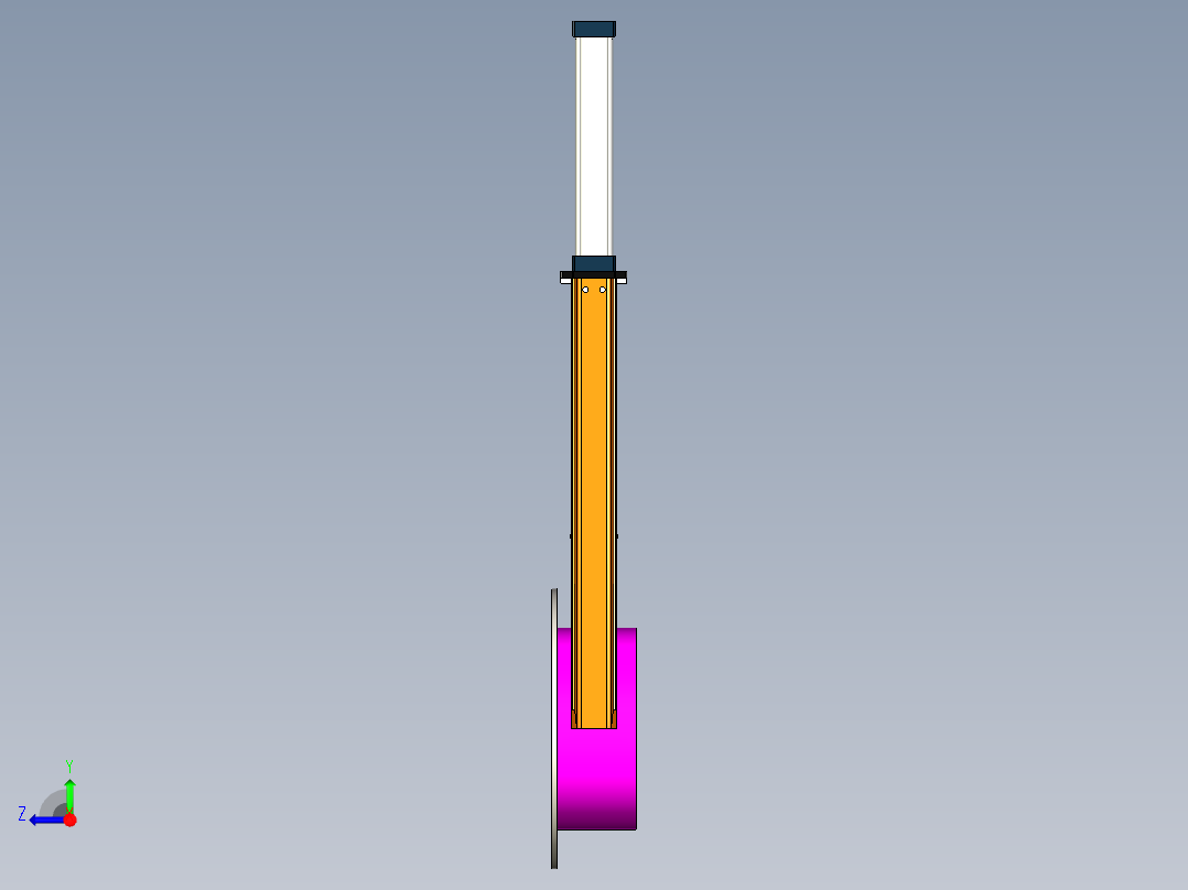 DN350气动插板阀三维模型图右视图