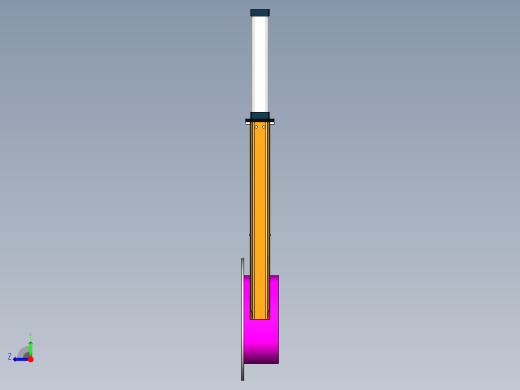 DN350气动插板阀三维模型图右视缩略图