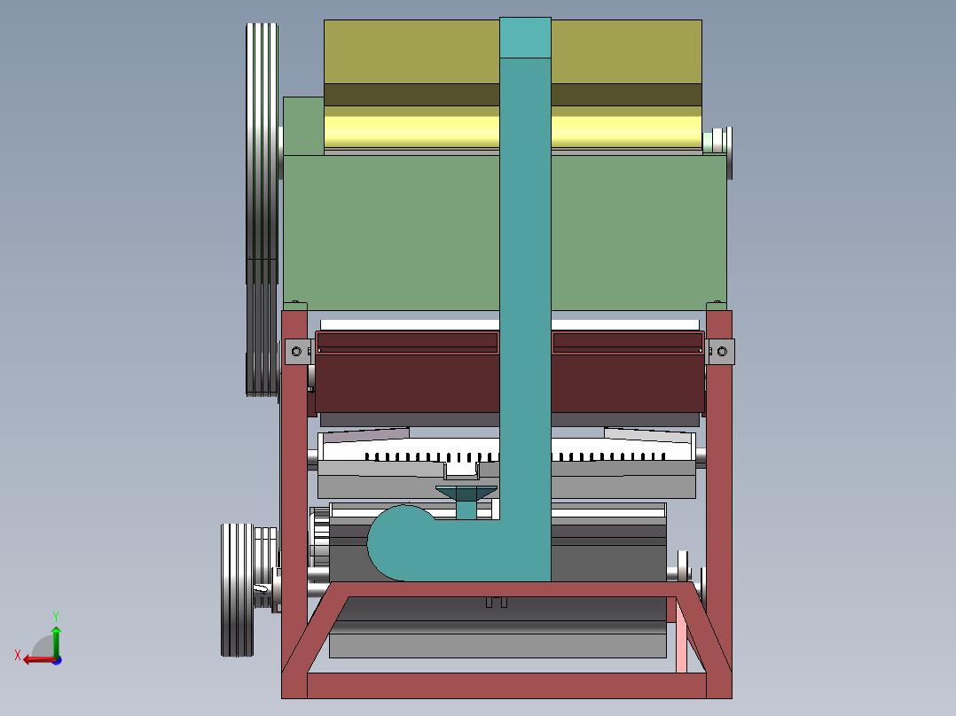 比重筛分机后视图