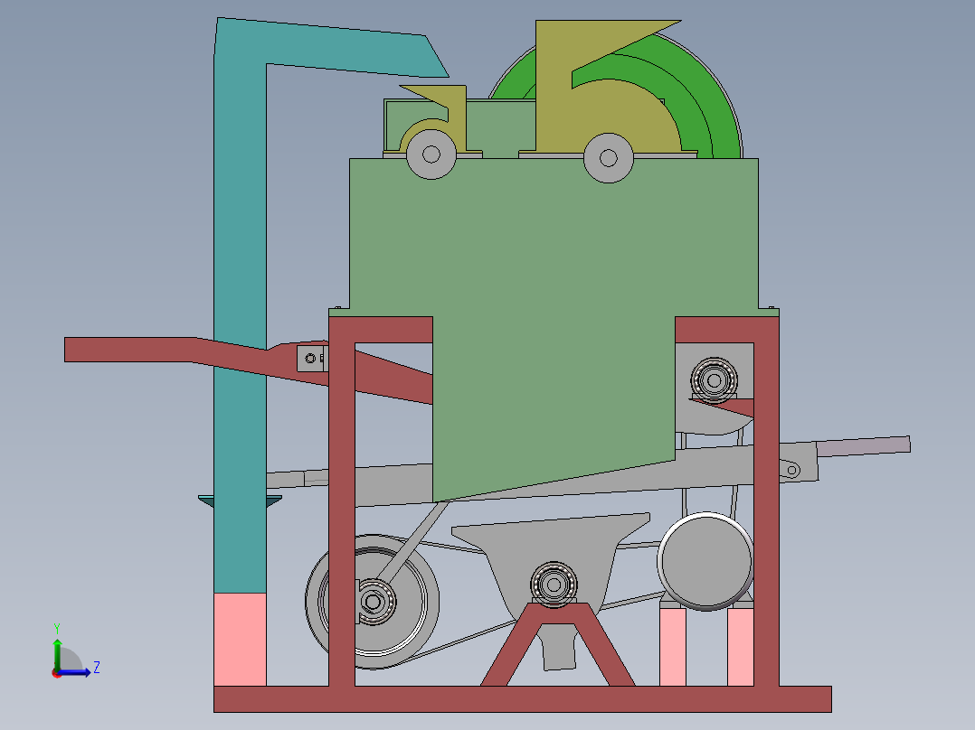 比重筛分机左视图