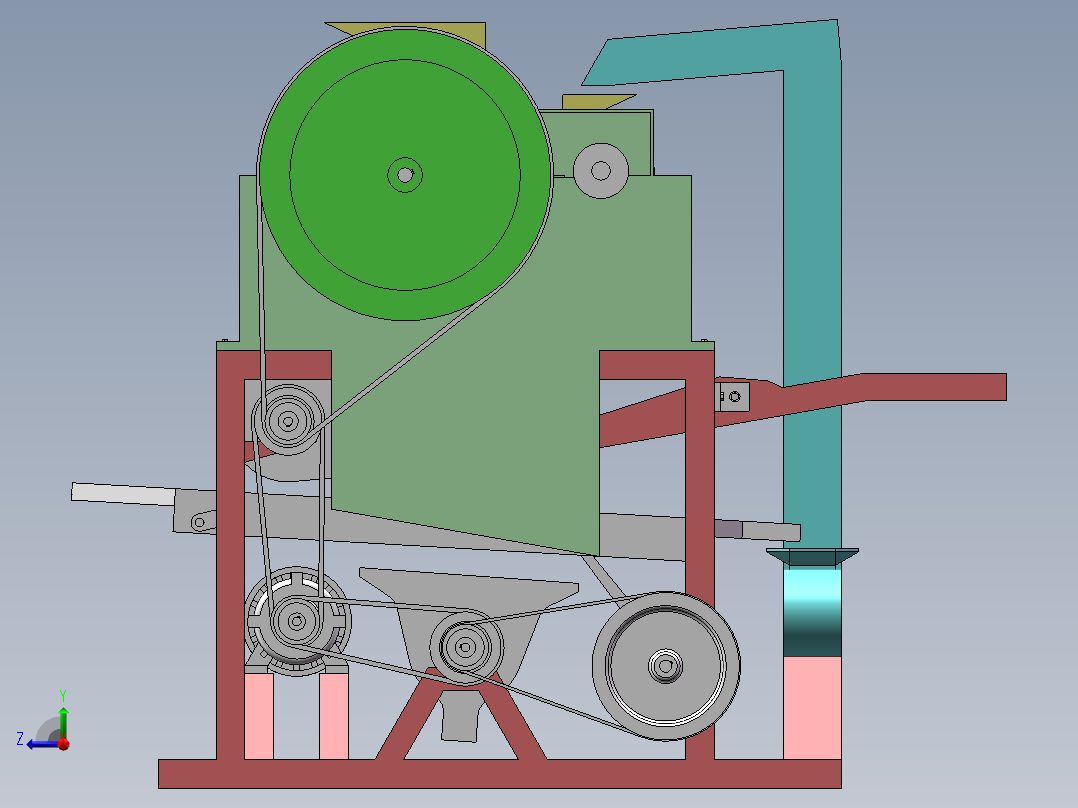 比重筛分机右视图