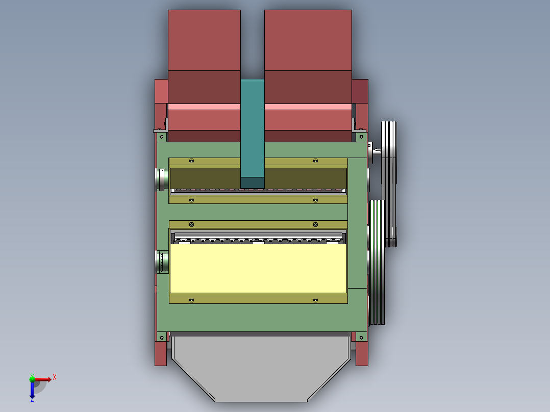 比重筛分机俯视图