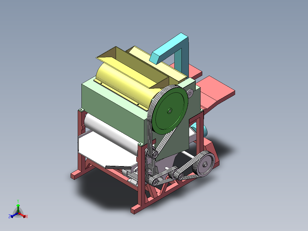 比重筛分机正等轴测图