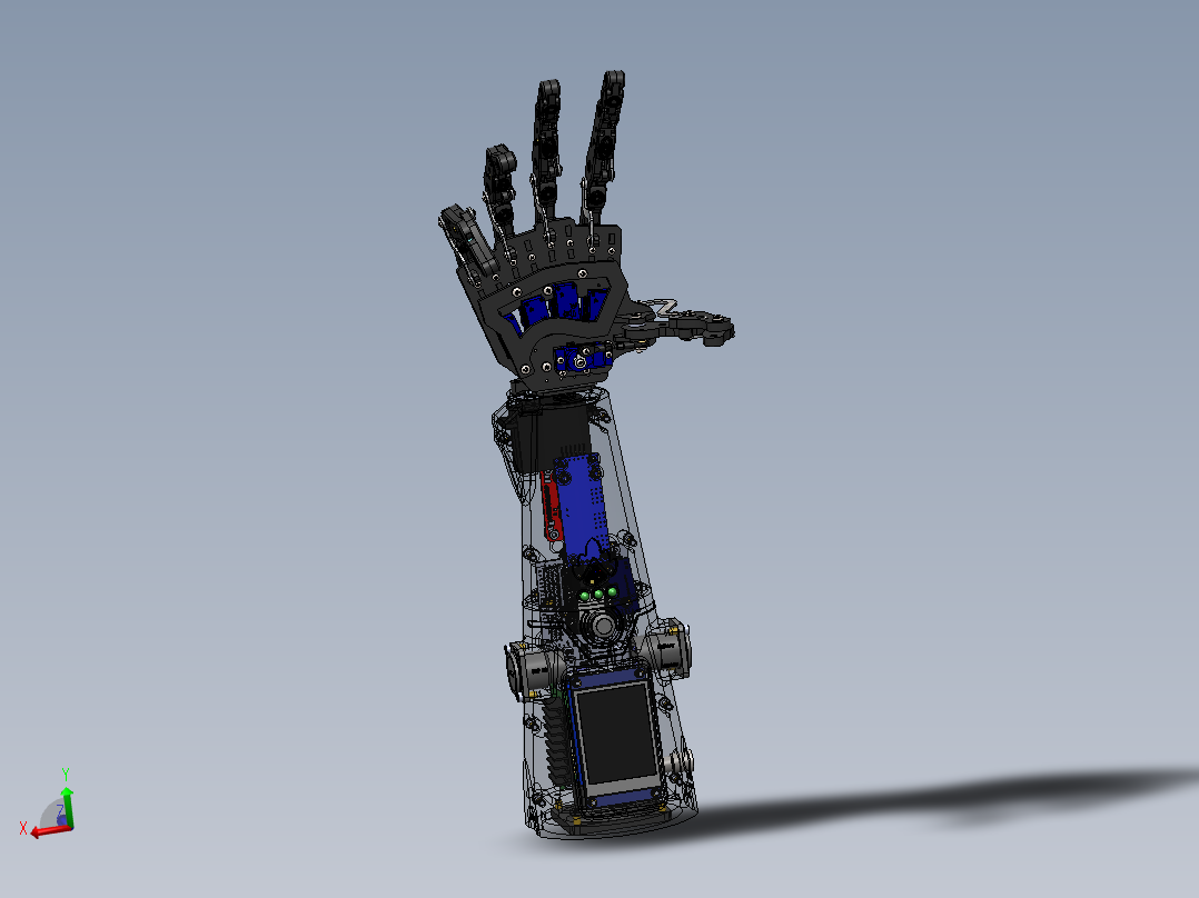 基于ESP32的上肢假肢手（6 自由度机械手臂）3D图纸 Solidworks设计 附STEP