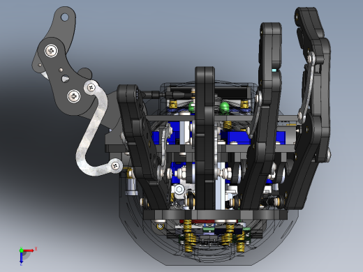 基于ESP32的上肢假肢手（6 自由度机械手臂）3D图纸 Solidworks设计 附STEP俯视缩略图