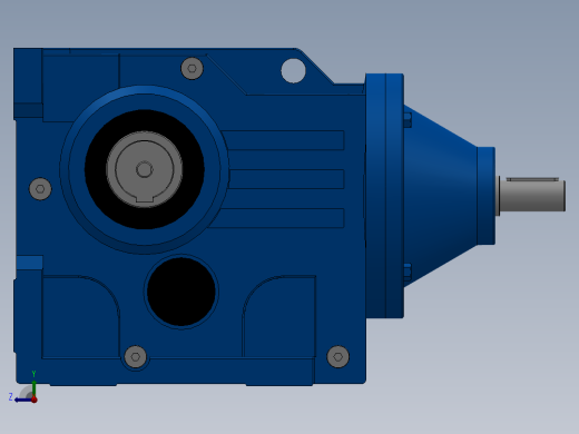 轴输入螺旋锥齿轮减速机右视缩略图