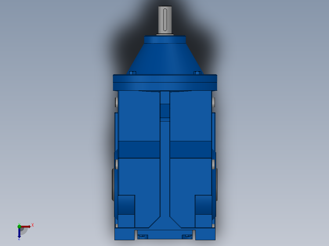 轴输入螺旋锥齿轮减速机俯视图