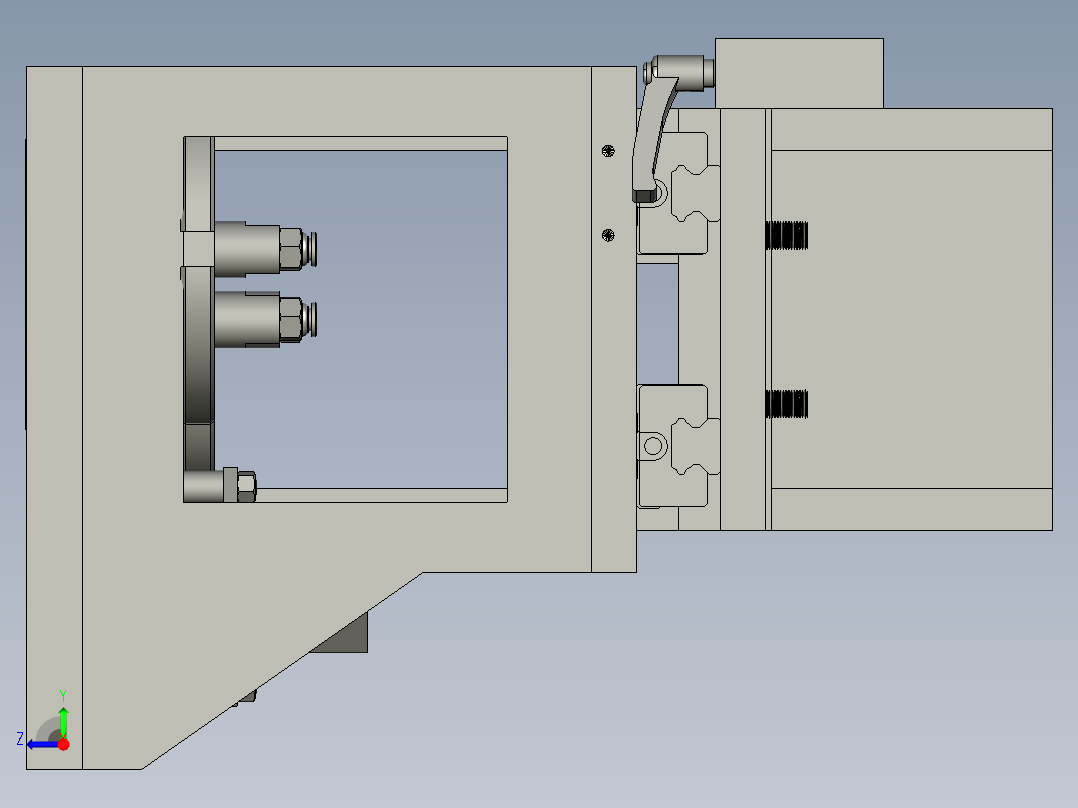 短边吸盘组件装配右视图