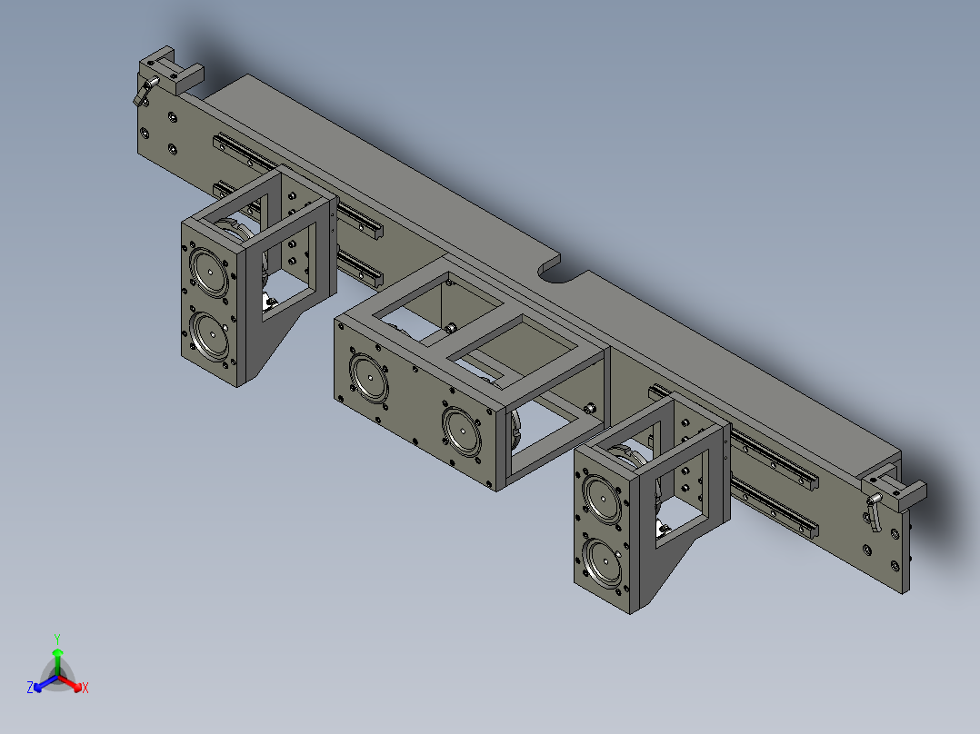短边吸盘组件装配正等轴测图