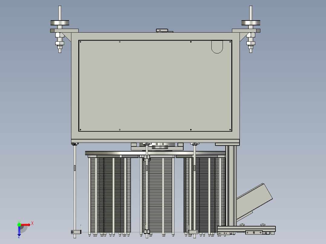 八工位送料机俯视图