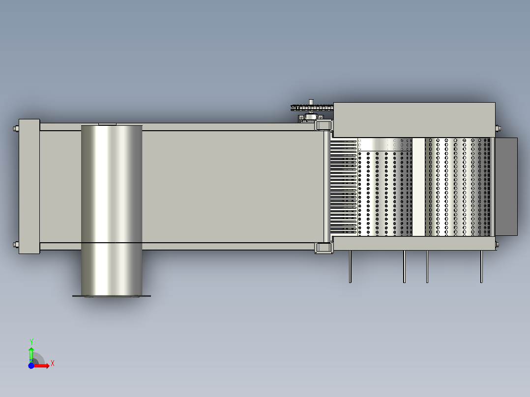 用于加工蓝莓的筛选装置前视图