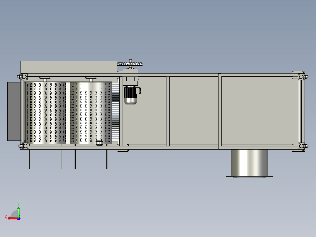 用于加工蓝莓的筛选装置后视图