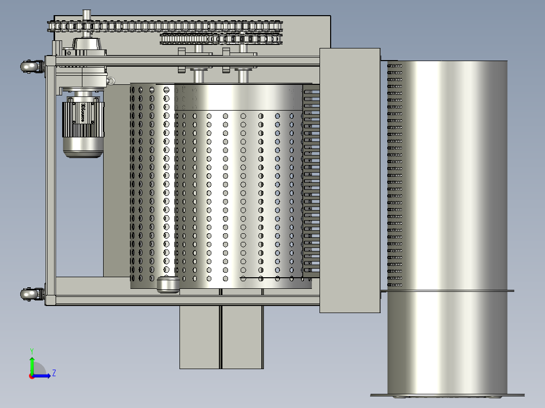 用于加工蓝莓的筛选装置左视图