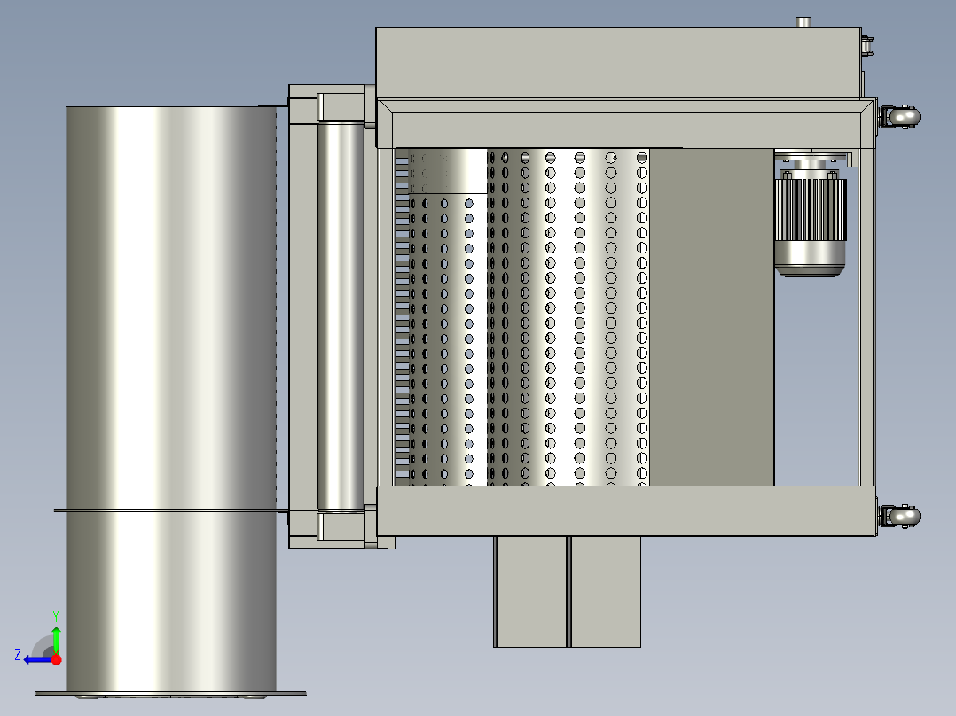 用于加工蓝莓的筛选装置右视图