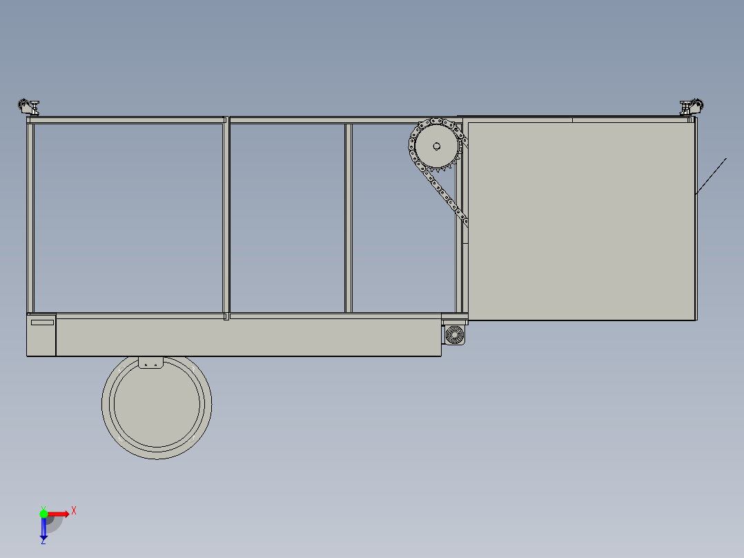 用于加工蓝莓的筛选装置俯视图